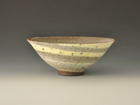 River grogged porcelain and blended dark stoneware clays. 17cm diameter.